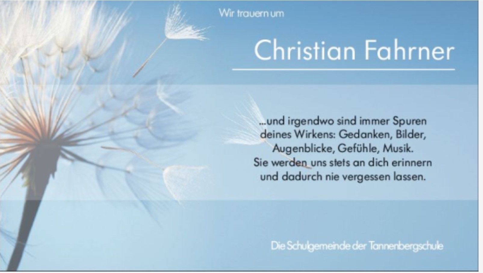 Traueranzeige Christian